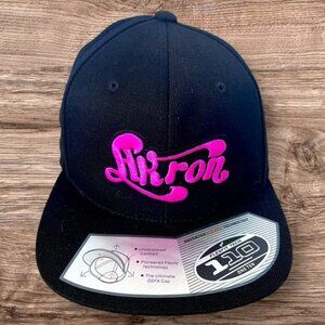 Akron Snapback Hat KF Brand Black & Pink Embroidered Adjustable Cap OSFA